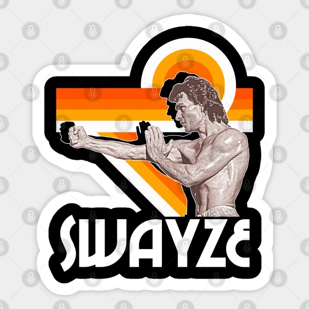 Patrick Swayze Shirtless Hot Bod FanArt Tribute Sticker by darklordpug